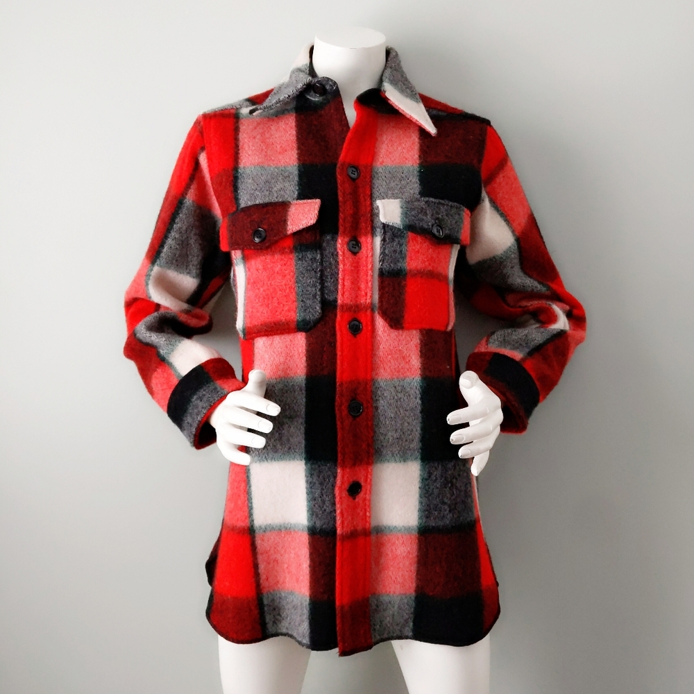 Rare! Vintage Y2K Woolrich Archival Tartan Buffalo Plaid Shirt Jacket S